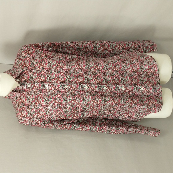 Liberty Print Blouse Cotton Floral Button Down Shirt Classic English Quality - Picture 2 of 9
